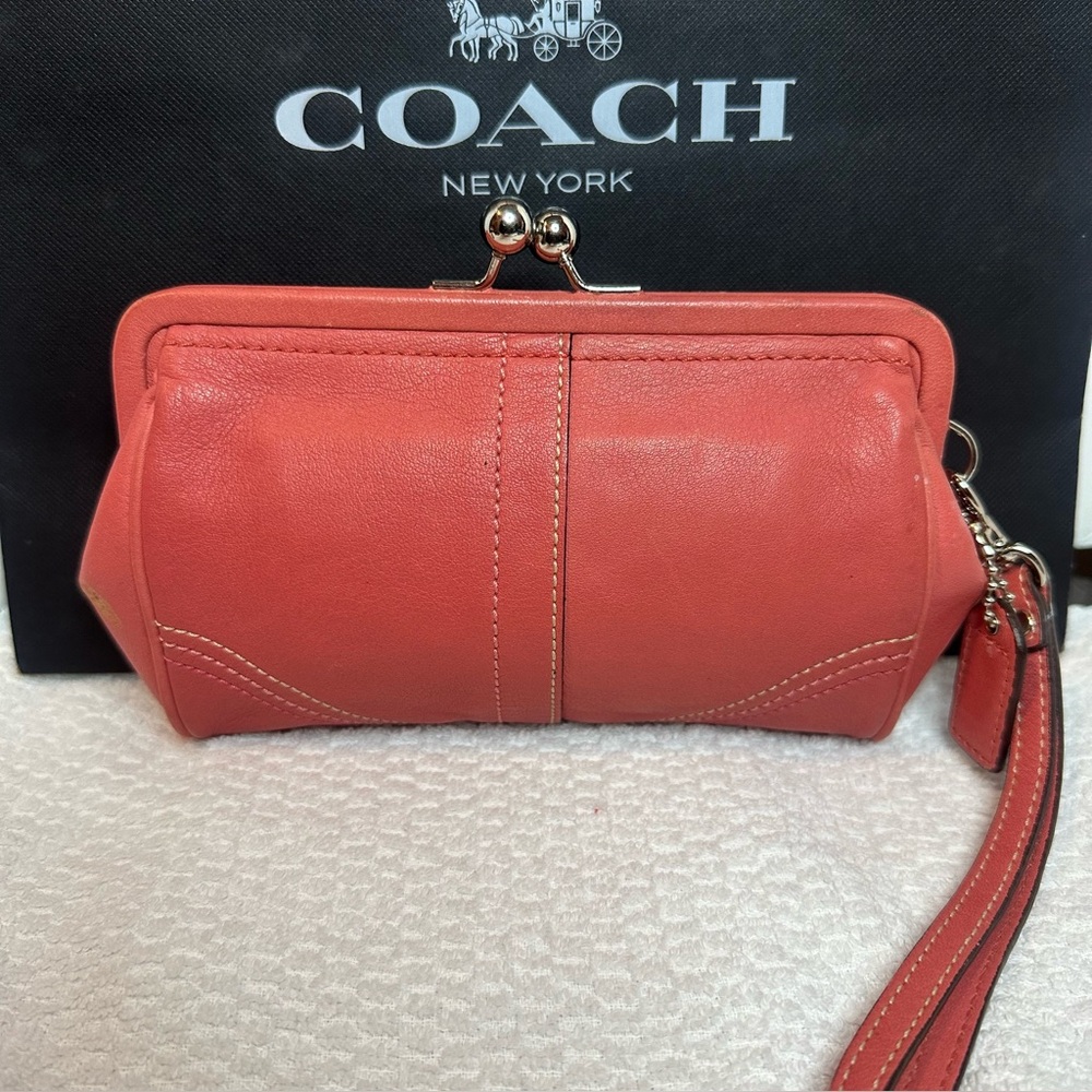 Coach Orange Wristlet Clutch - Picture 5 of 16
